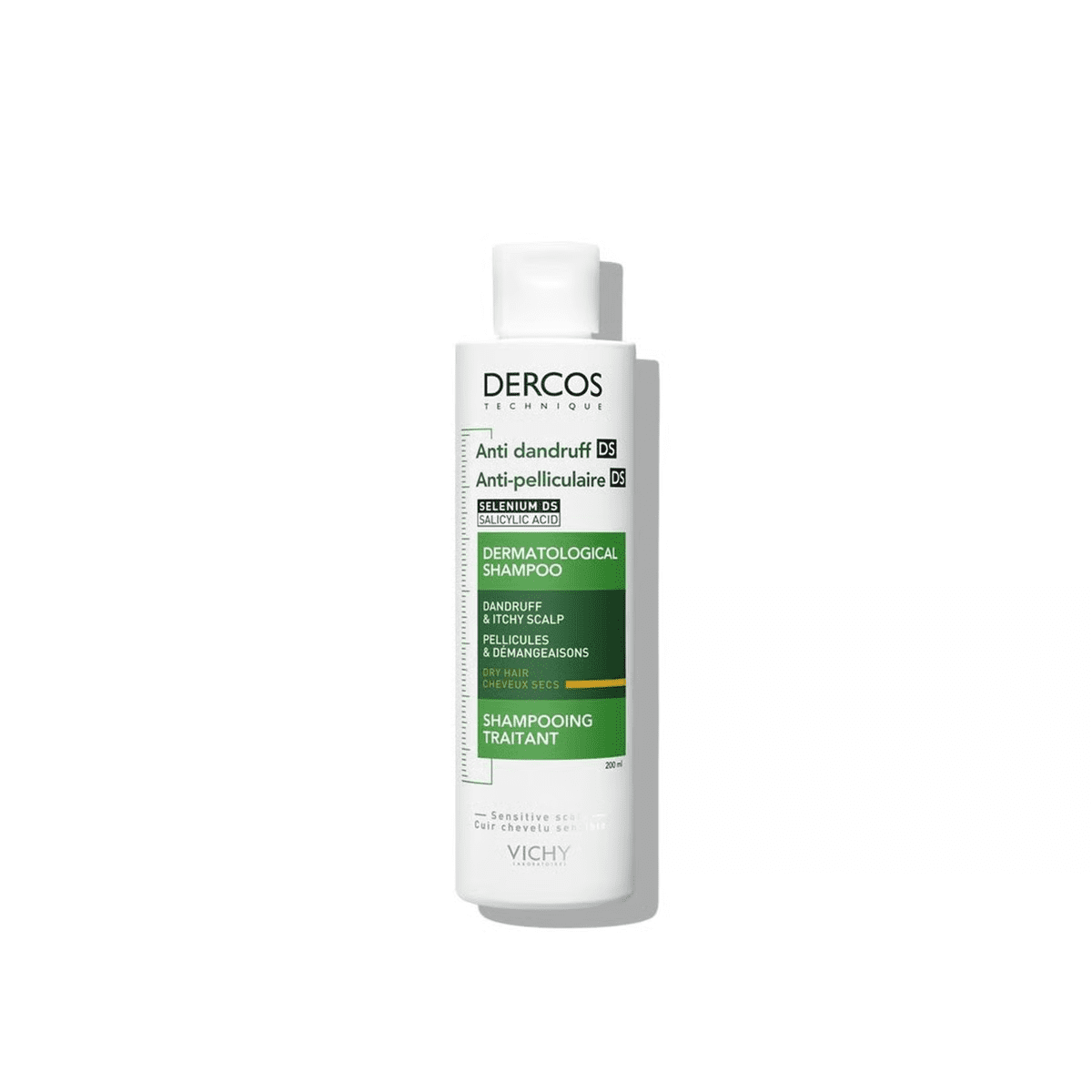 Vichy Dercos Anti-Dandruff Shampoo for Dry Hair – 200ml | Dandruff Relief & Scalp Hydration UAE